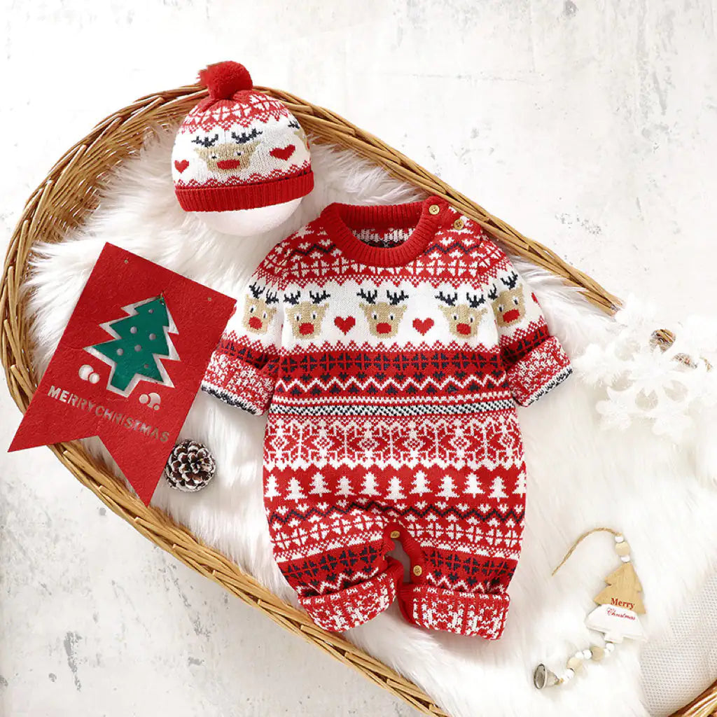 Festive Christmas Newborn Romper