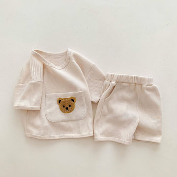 Unisex Summer Bear Top & Shorts Baby Set